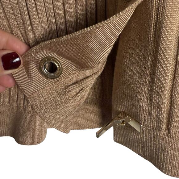 Missoni Tan Cashmere Ribbed Knit Toggle Front Cardigan Sweater Small - Picture 6 of 11